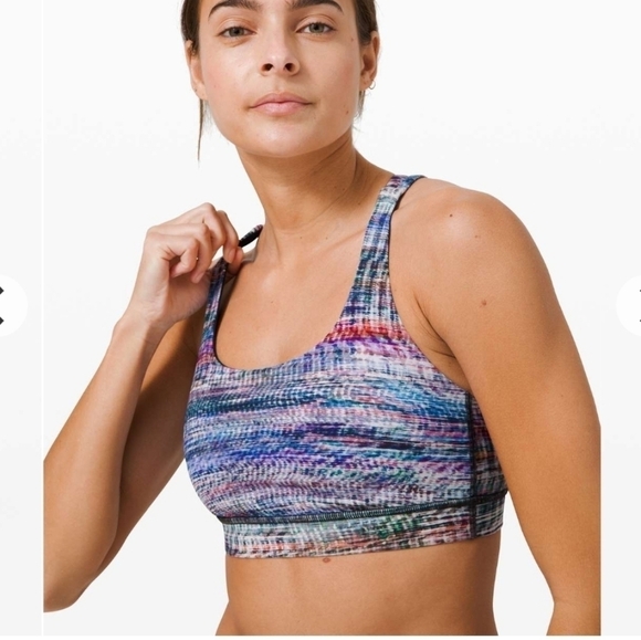 Lululemon Energy Bra Peloton Digital Oasis Alpine White Multi - Picture 8 of 9